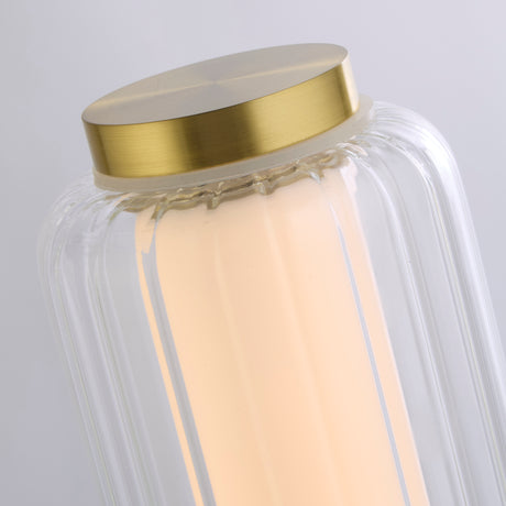 Searchlight Electric Mod LED Table Lamp, Satin Brass Metal, Opal Acrylic & Clear 26251SB