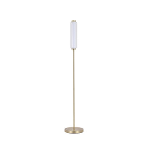 Searchlight Electric Mod LED Floor Lamp, Satin Brass Metal, Opal Acrylic & Clear 26252SB