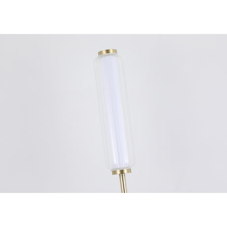 Searchlight Electric Mod LED Floor Lamp, Satin Brass Metal, Opal Acrylic & Clear 26252SB