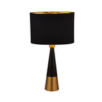 Chloe Table Lamp - Antique Copper & Oval Black Shade