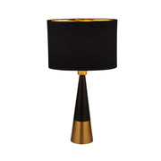 Chloe Table Lamp - Antique Copper & Oval Black Shade
