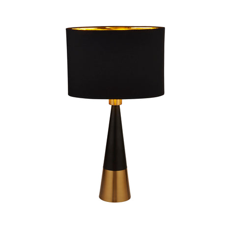 Chloe Table Lamp - Antique Copper & Oval Black Shade