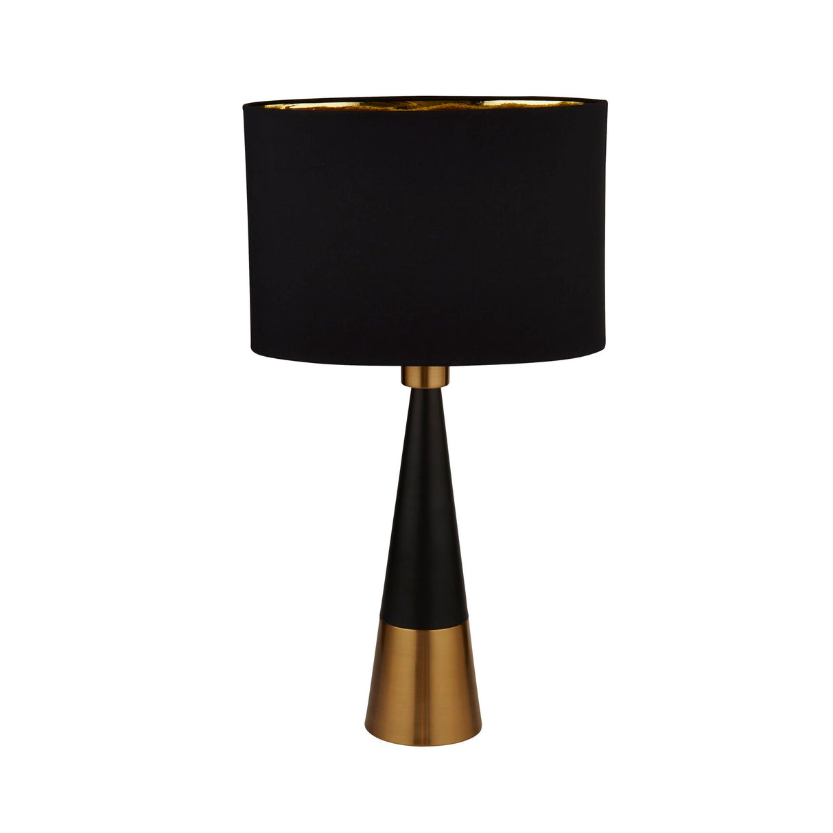 Searchlight Electric Chloe Table Lamp - Antique Copper & Oval Black Shade 2743BGO