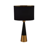 Searchlight Electric Chloe Table Lamp - Antique Copper & Oval Black Shade 2743BGO