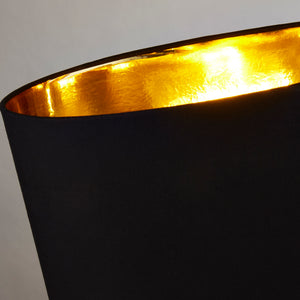 Searchlight Electric Chloe Table Lamp - Antique Copper & Oval Black Shade 2743BGO