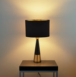 Searchlight Electric Chloe Table Lamp - Antique Copper & Oval Black Shade 2743BGO