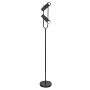 Telescope 2Lt Floor Lamp - Matt Black Metal