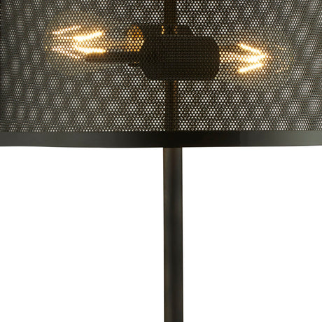Searchlight Electric Fishnet 2Lt Table Lamp - Matt Black Metal 2822-2BK