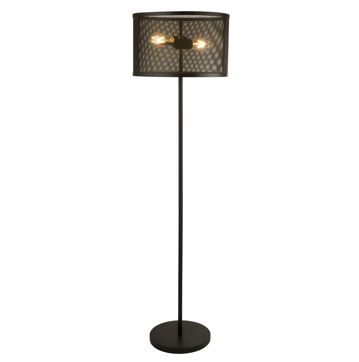 Fishnet  2Lt Floor Lamp  - Matt Black Metal & Mesh Shade
