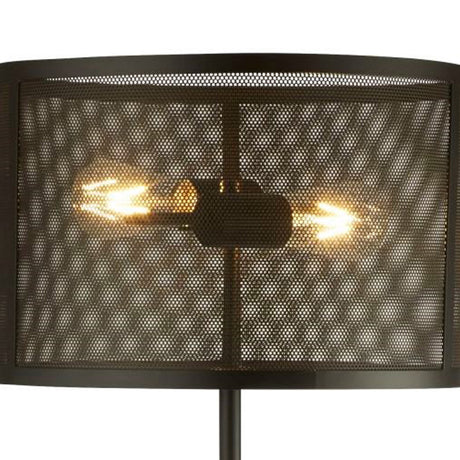 Searchlight Electric Fishnet  2Lt Floor Lamp  - Matt Black Metal & Mesh Shade 2832-2BK