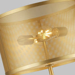 Searchlight Electric Fishnet Floor Lamp - Gold Metal & Mesh Shade 2832-2GO