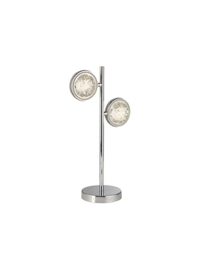 Quartz 2Lt Table Lamp - Chrome & Bubble Glass