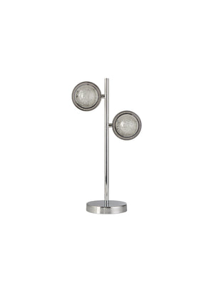 Searchlight Electric Quartz 2Lt Table Lamp - Chrome & Bubble Glass 28701-2CC