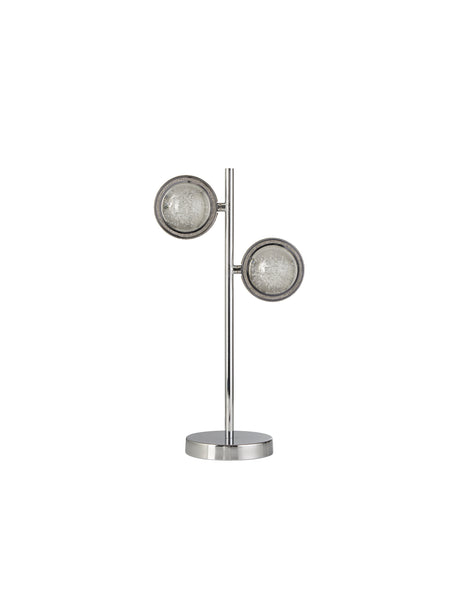 Searchlight Electric Quartz 2Lt Table Lamp - Chrome & Bubble Glass 28701-2CC