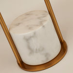 Searchlight Electric Claire Table Lamp - Gold Metal, White Marble & White Shade 2871GO