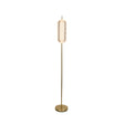 Capsule LED Floor Lamp, Satin Brass Metal and Acrylic Shade