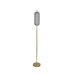Searchlight Electric Capsule LED Floor Lamp, Satin Brass Metal and Acrylic Shade 28806SB