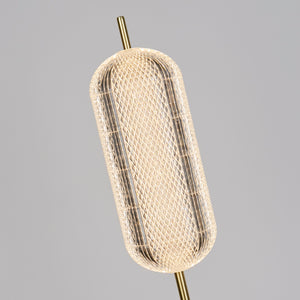 Searchlight Electric Capsule LED Floor Lamp, Satin Brass Metal and Acrylic Shade 28806SB