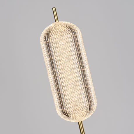 Searchlight Electric Capsule LED Floor Lamp, Satin Brass Metal and Acrylic Shade 28806SB