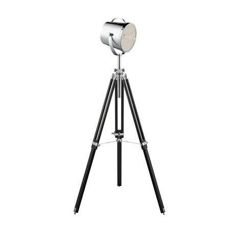 Studio Adjustable Floor Lamp Black & Chrome Shade