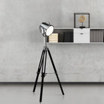 Searchlight Electric Studio Adjustable Floor Lamp Black & Chrome Shade 3013