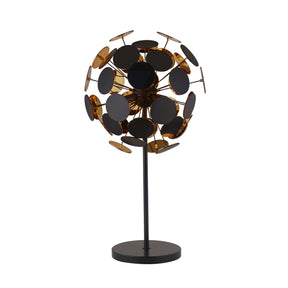 Discus 3Lt Table Lamp - Black Metal, Black & Gold PC Discs