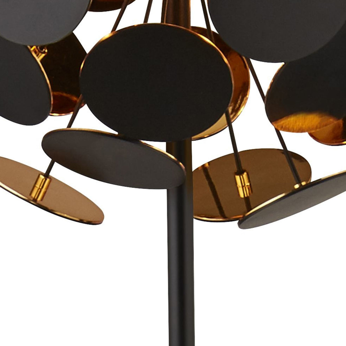 Searchlight Electric Discus 3Lt Table Lamp - Black Metal, Black & Gold PC Discs 3070BG
