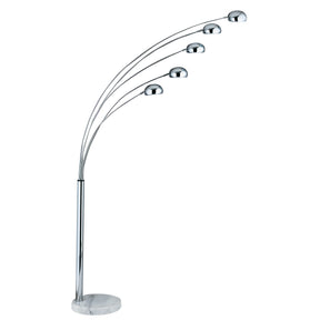 Giraffe 5Lt Floor Lamp  - Chrome Metal & White Marble Base