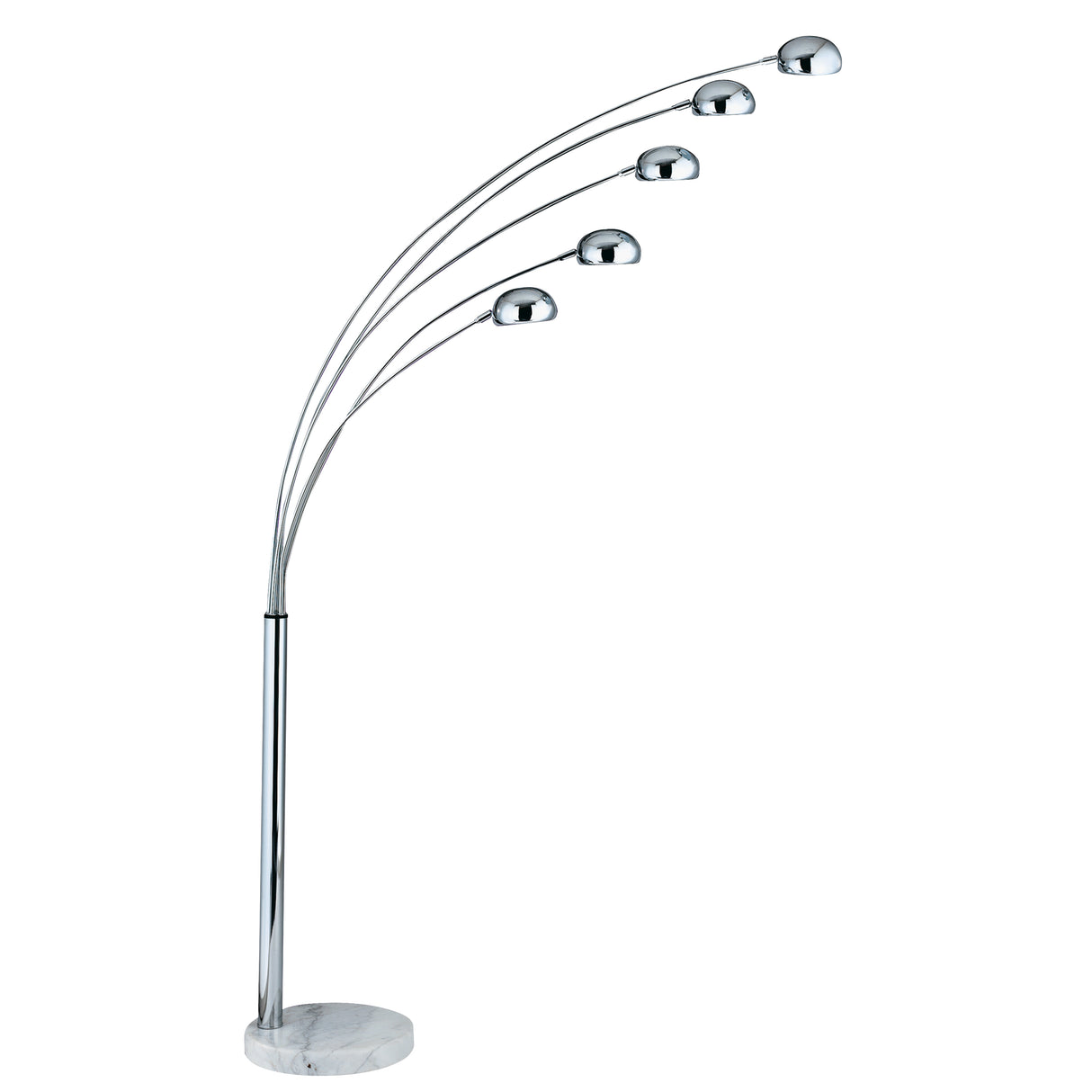 Searchlight Electric Giraffe 5Lt Floor Lamp  - Chrome Metal & White Marble Base 3085-5CC