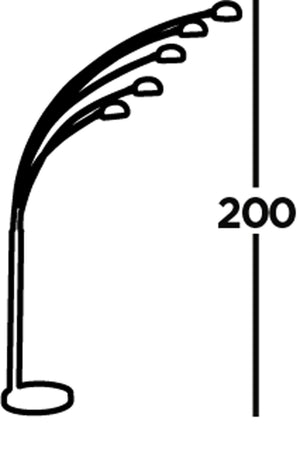 Searchlight Electric Giraffe 5Lt Floor Lamp  - Chrome Metal & White Marble Base 3085-5CC