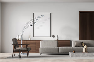 Searchlight Electric Giraffe 5Lt Floor Lamp  - Chrome Metal & White Marble Base 3085-5CC