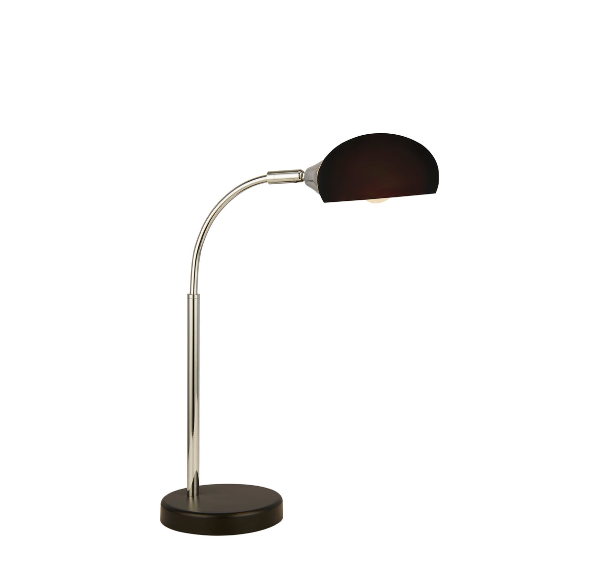 Astro Table Lamp - Black & Chrome Metal & White Glass Shade