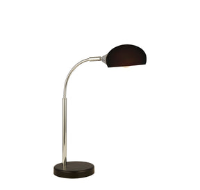 Astro Table Lamp - Black & Chrome Metal & White Glass Shade