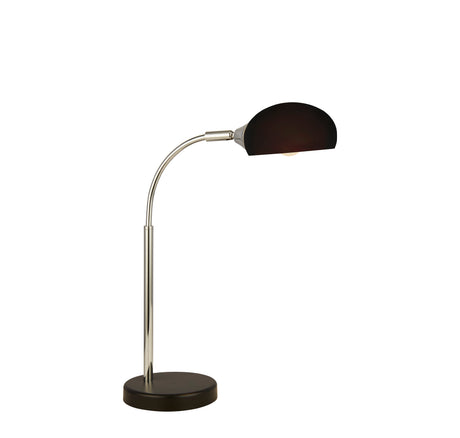 Astro Table Lamp - Black & Chrome Metal & White Glass Shade
