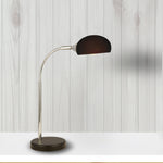 Searchlight Electric Astro Table Lamp - Black & Chrome Metal & White Glass Shade 3086-1BK
