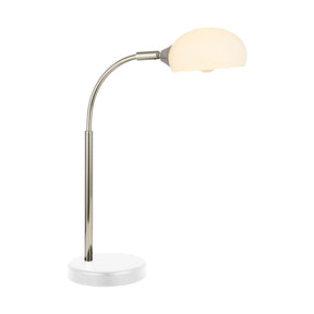 Astro Table Lamp - Black & Chrome Metal & Opal Glass Shade
