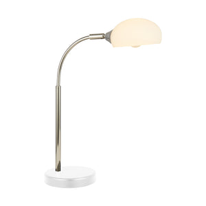 Astro Table Lamp - Black & Chrome Metal & Opal Glass Shade