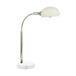 Searchlight Electric Astro Table Lamp - Black & Chrome Metal & Opal Glass Shade 3086-1WH