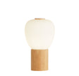 Ella Table Lamp - Wood & Opal Ribbed Glass