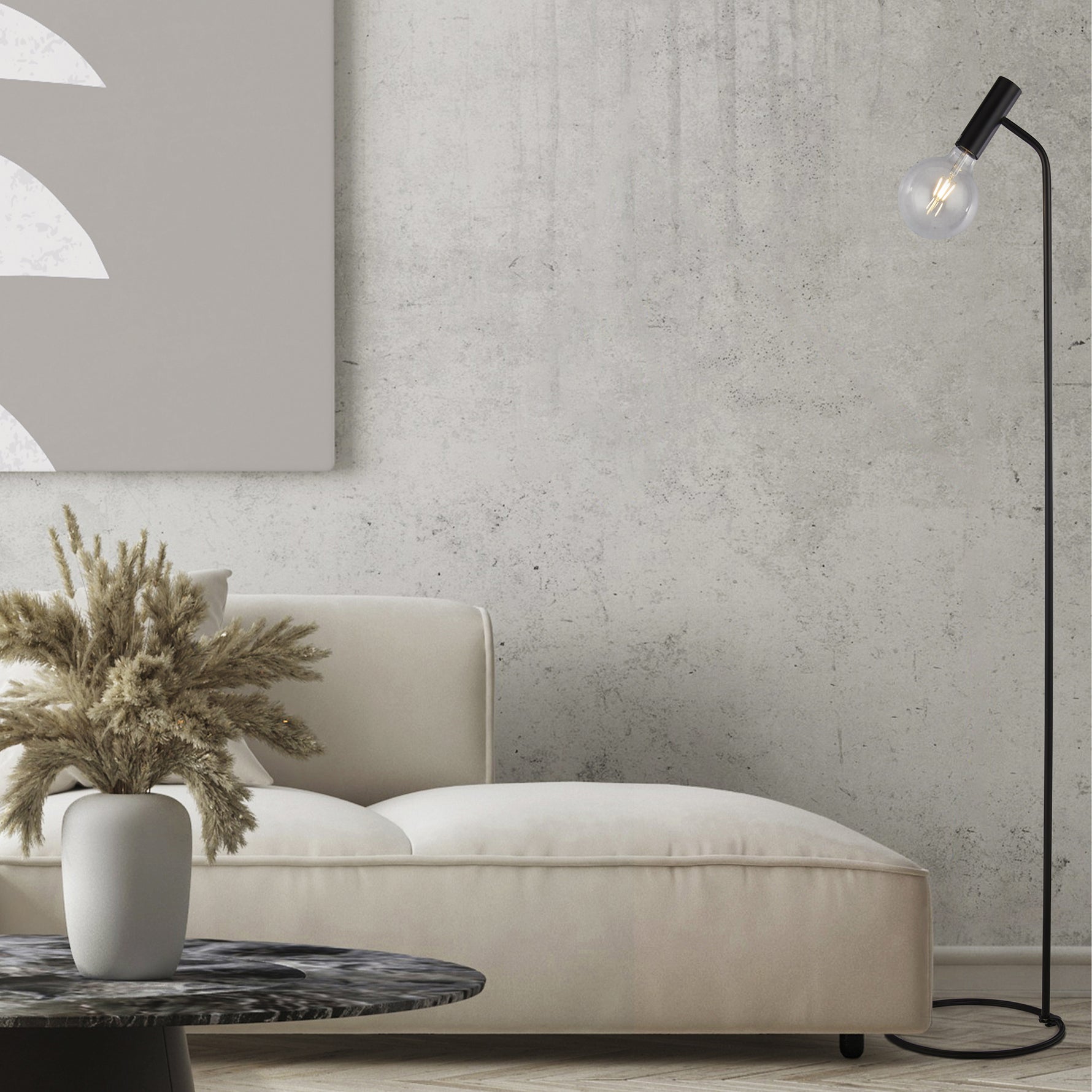 Searchlight Electric Dulwich Floor Lamp - Black Metal 35722-1BK