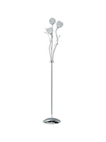 Bellis II 3Lt Floor Lamp - Chrome & Clear Glass