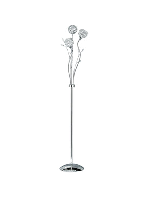 Bellis II 3Lt Floor Lamp - Chrome & Clear Glass