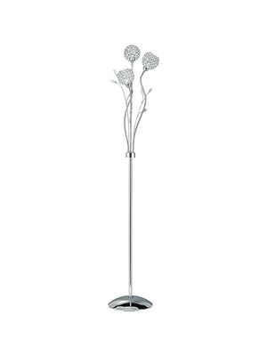 Bellis II 3Lt Floor Lamp - Chrome & Clear Glass