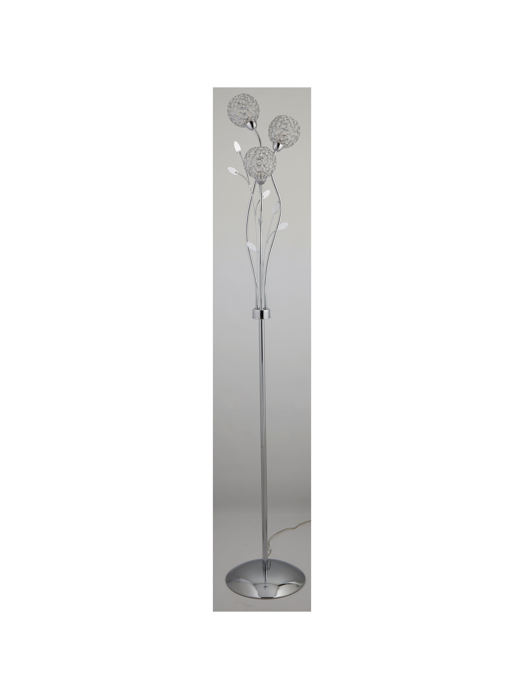 Searchlight Electric Bellis II 3Lt Floor Lamp - Chrome & Clear Glass 3573CC