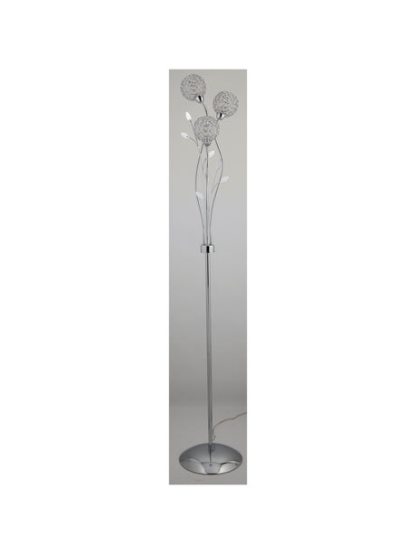 Searchlight Electric Bellis II 3Lt Floor Lamp - Chrome & Clear Glass 3573CC