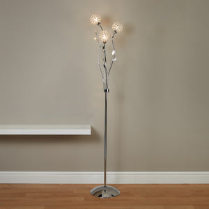 Searchlight Electric Bellis II 3Lt Floor Lamp - Chrome & Clear Glass 3573CC