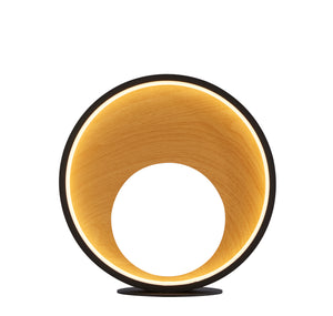 Curio Table Lamp - Black Metal & Wood