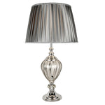 Searchlight Electric Greyson Table Lamp - Chrome, Smoked Glass & Pewter Shade 3721CL