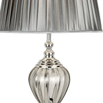 Searchlight Electric Greyson Table Lamp - Chrome, Smoked Glass & Pewter Shade 3721CL