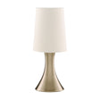 Touch Table Lamp - Antique Brass Metal & Cream Fabric Shade